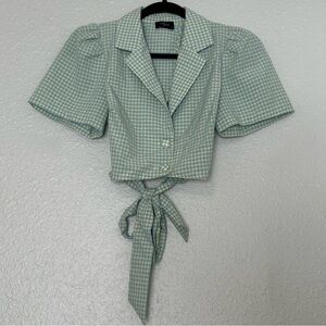 Milk and Honey Gingham Crop Top